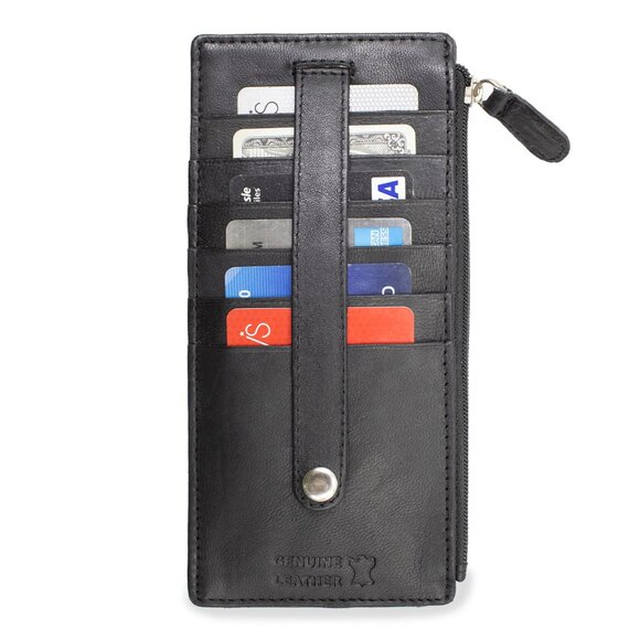 Genuine Leather Credit Card Holder Slim Women Wallet - Picture 4 of 7